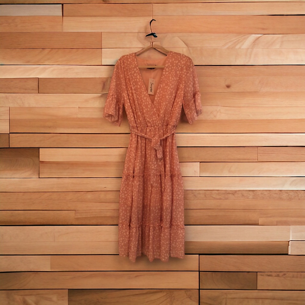 Pink dress with belt